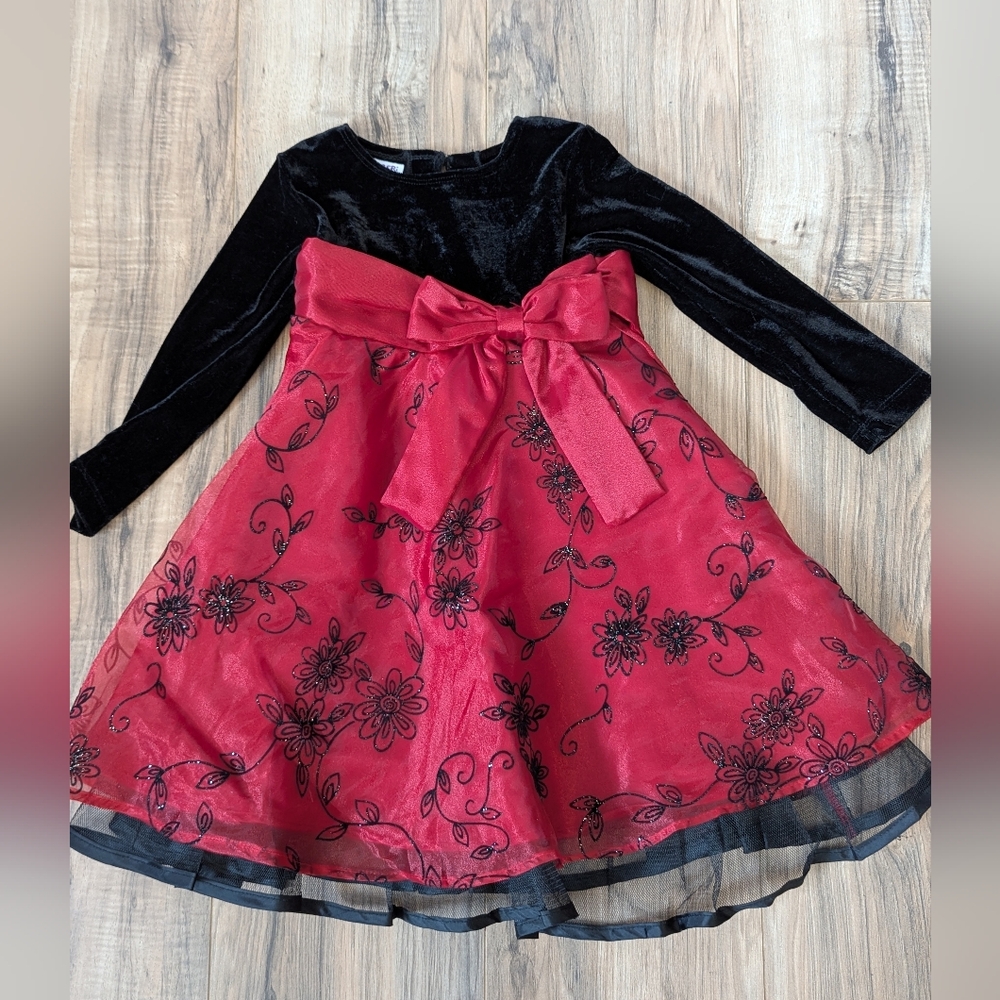 Blueberi Boulevard Formal Dress, Girls 3T, Black and Red